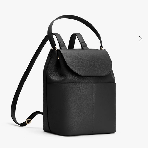 Cuyana Black Leather Backpack 13” - Picture 2 of 5